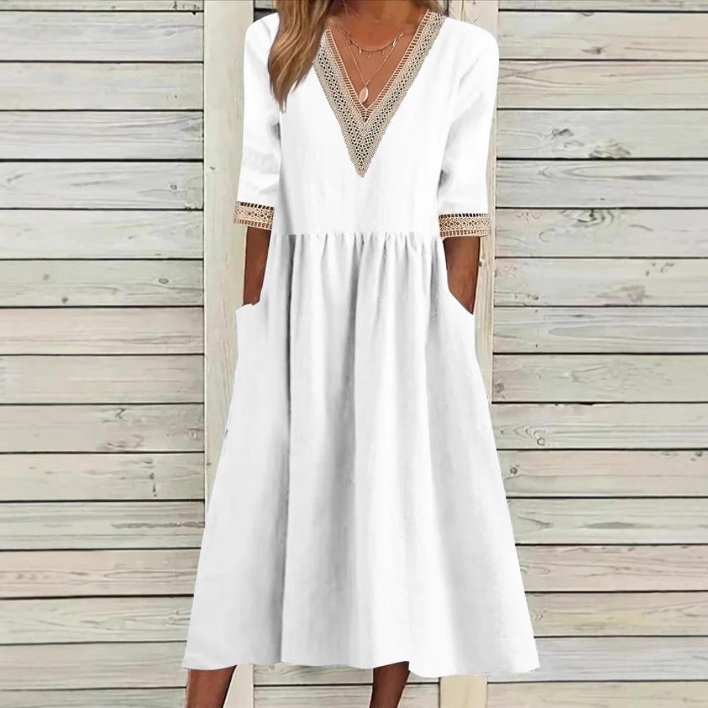 LIVIE | ROBE MI-LONGUE À DENTELLE