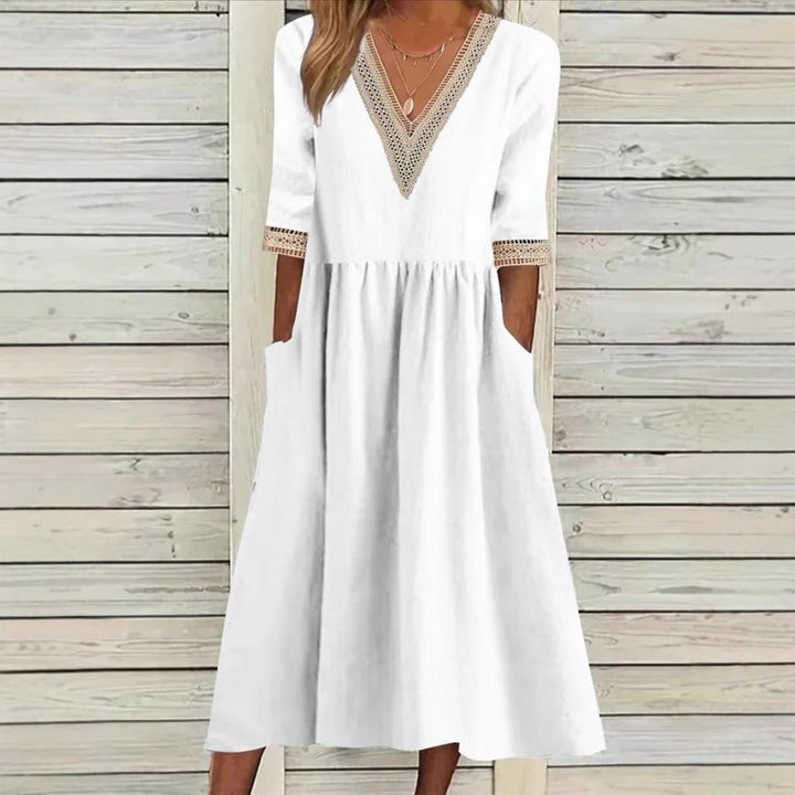 LIVIE | ROBE MI-LONGUE À DENTELLE