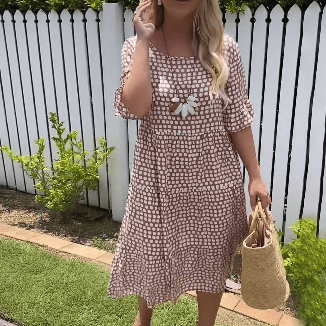 ZORA | ROBE MIDI À MANCHES COURTES ET SABLE