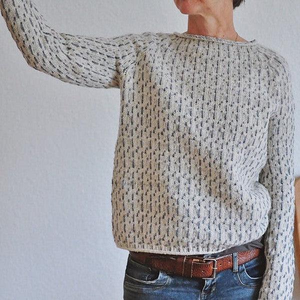 Paulien | Pull gris à col bateau