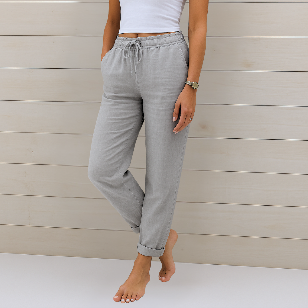 Susy - Pantalon Stretch en Lin Respirant Premium