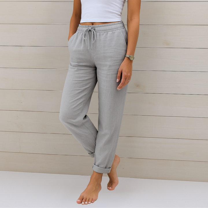 Susy - Pantalon Stretch en Lin Respirant Premium
