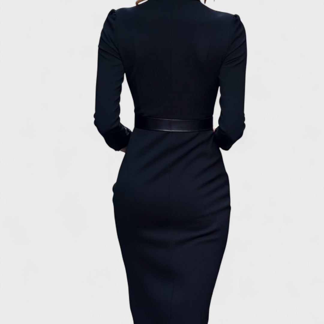 Amelda | Robe raffinée avec ceinture et col