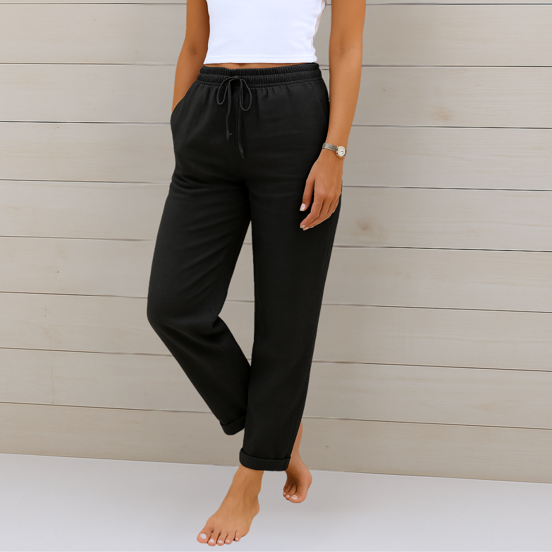 Maja - Pantalon Stretch en Lin Respirant Premium