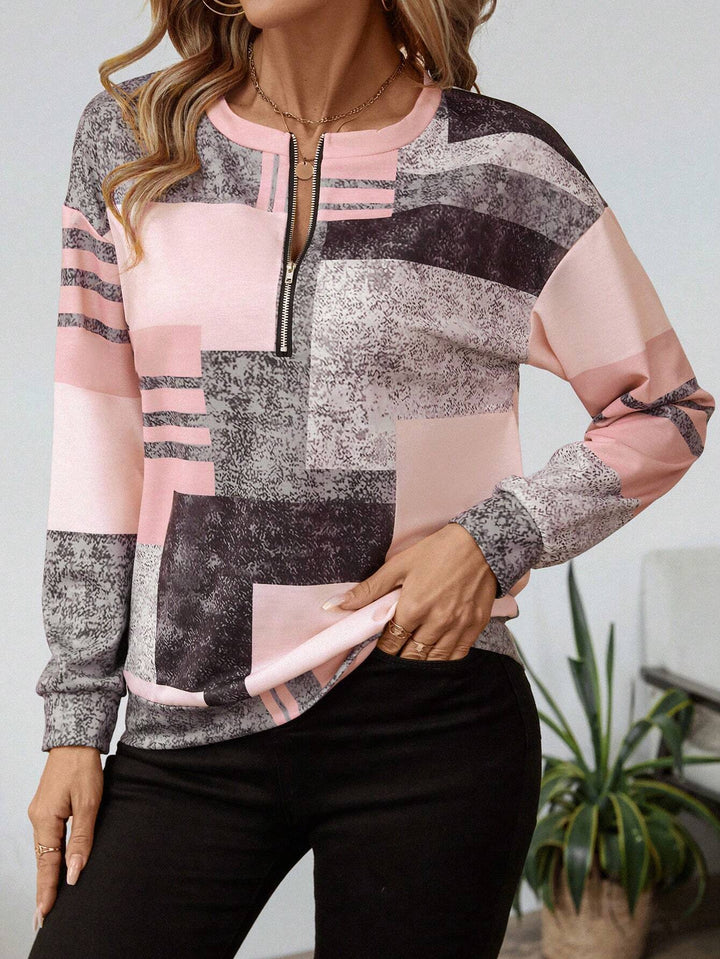 Thekla | Pull imprimé graphique avec fermeture éclair