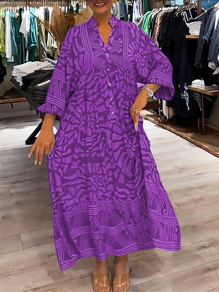 Mila | V-hals jurk met print