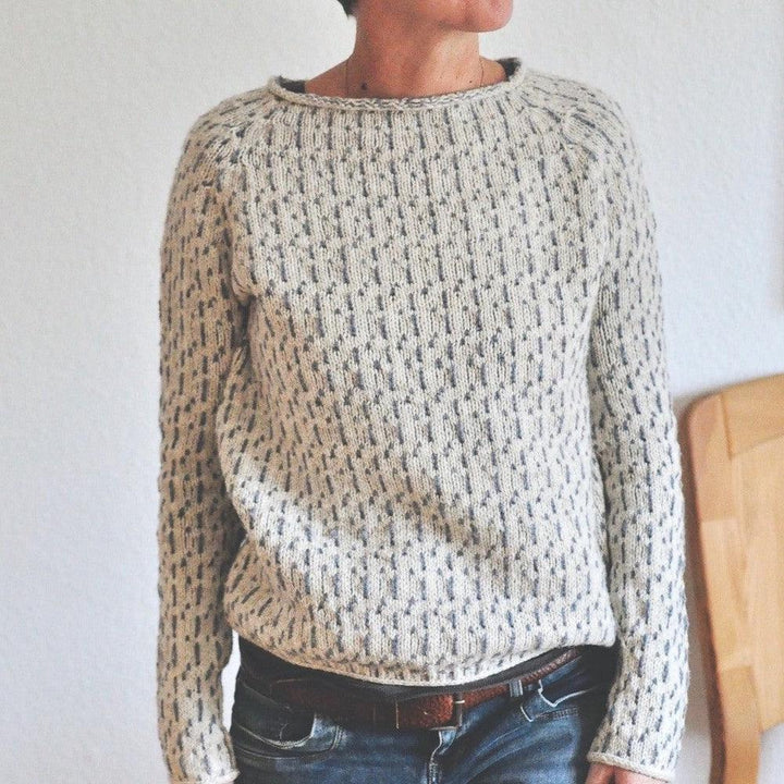 Paulien | Pull gris à col bateau