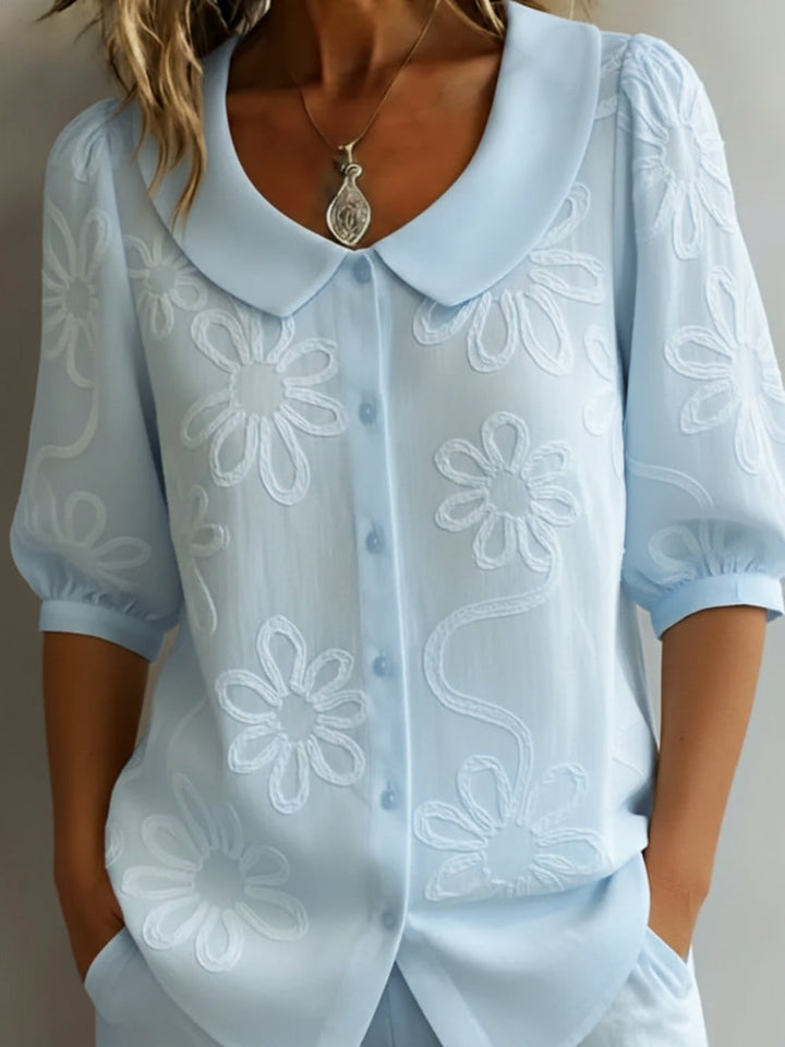Aurélie — Lichte gebloemde blouse met natuurlijke elegantie
