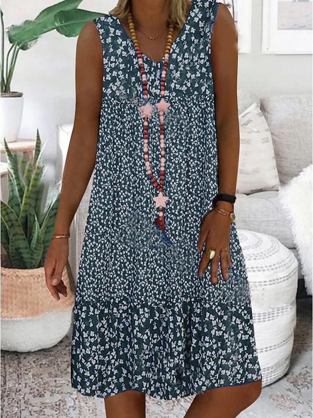 AYLA | ROBE SANS MANCHES À COL EN V 
