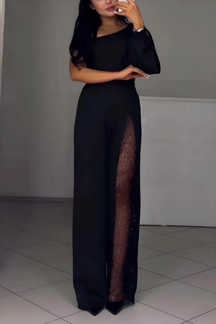 Lammie | Moderne jumpsuit met wijde pijpen