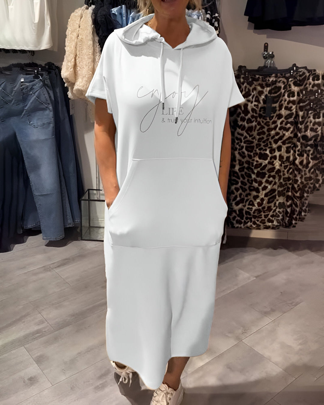 Isa | Robe sweat à capuche décontractée