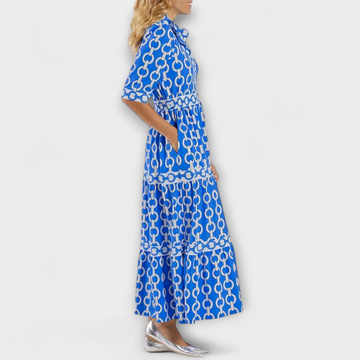 JULIANE | ROBE MIDI AVEC MOTIF CHAÎNE