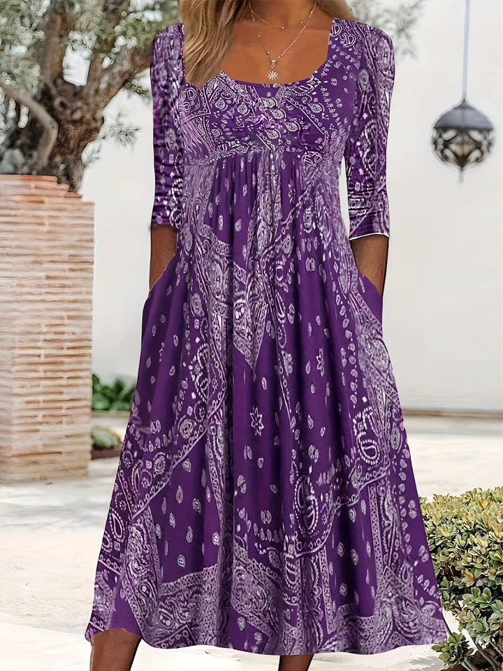 ÉLOWEN | ROBE MIDI À MANCHES LONGUES CASUAL