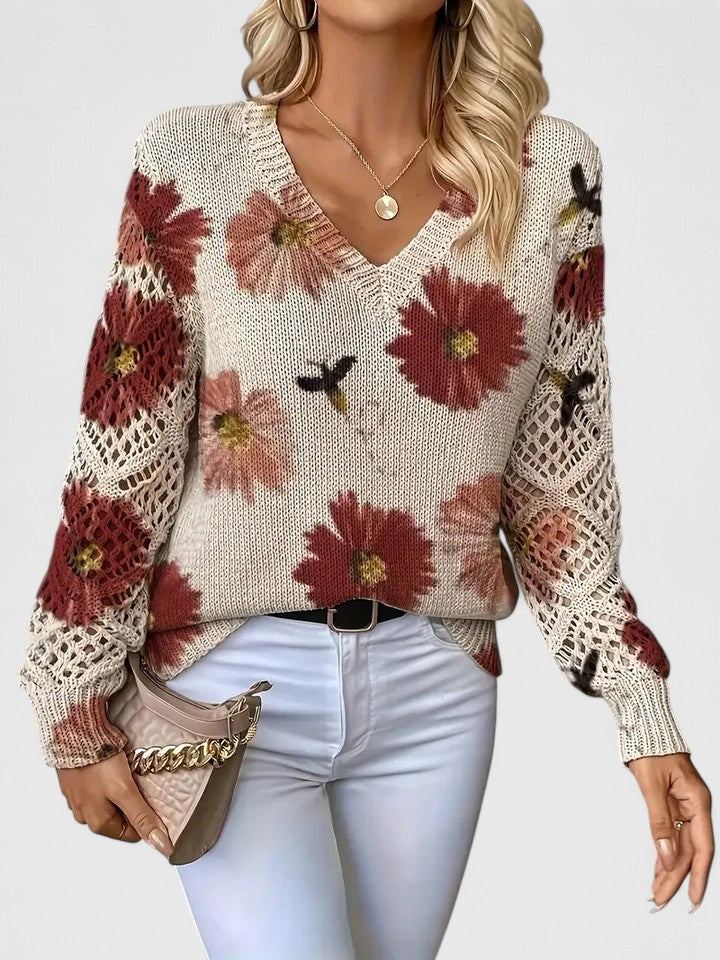 Eva | Pull élégant à motif floral