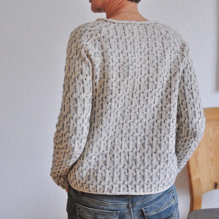Paulien | Pull gris à col bateau