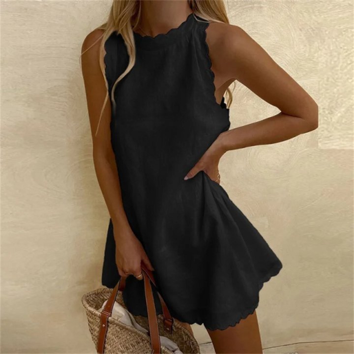 Mavelle | Robe d'été en lin à bords ondulés
