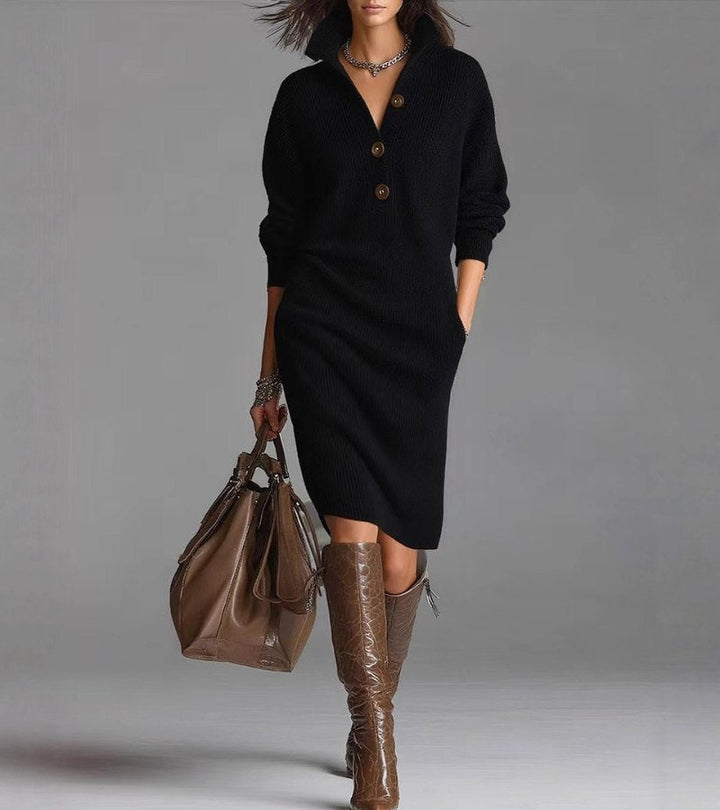 Damaris | Robe en maille chaude, élégante et confortable 