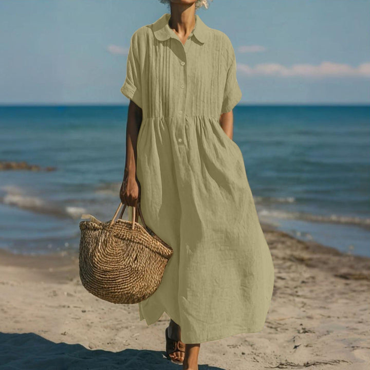 Arianne | Robe Chemise Fluide en Coton Élégant