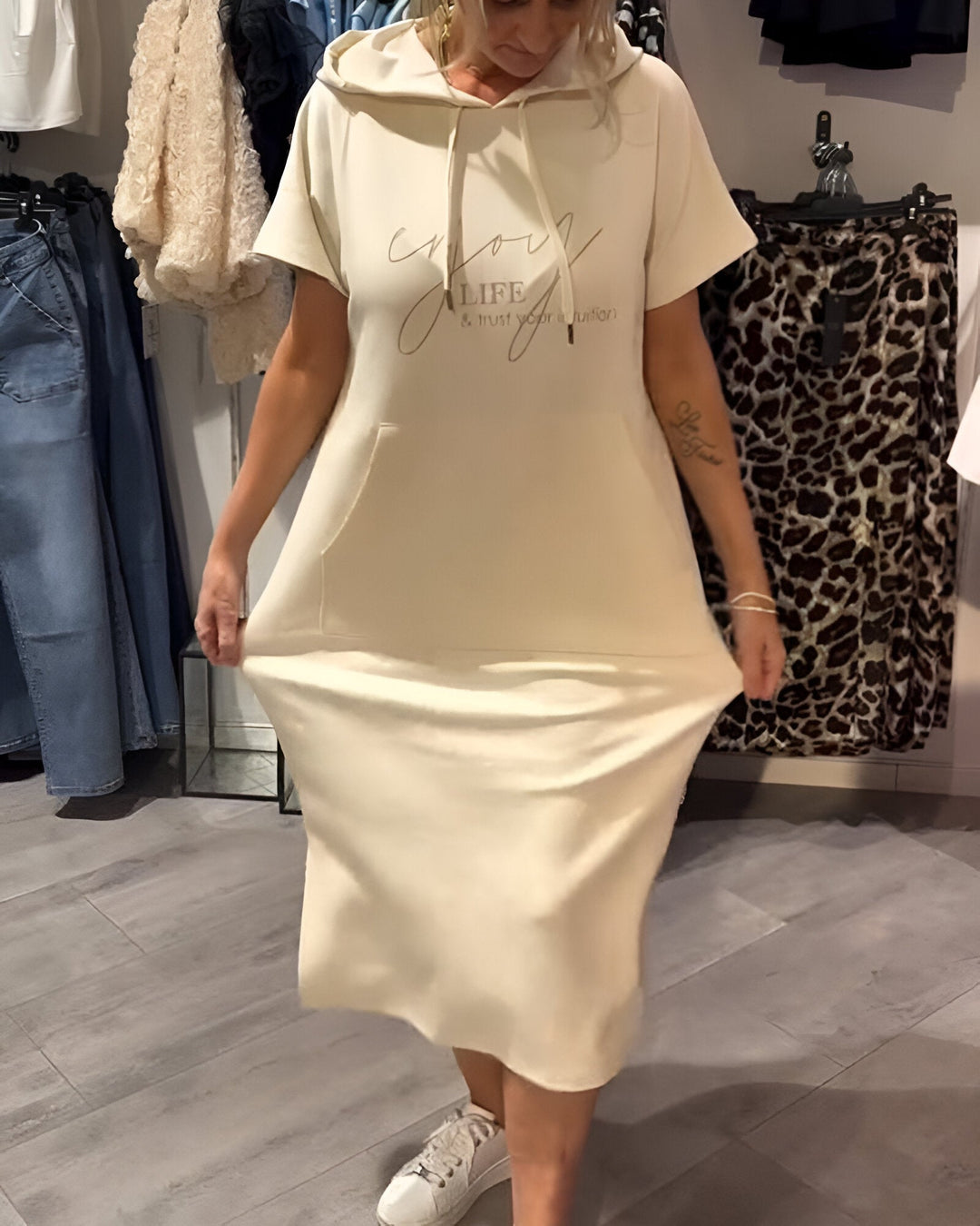 Isa | Robe sweat à capuche décontractée