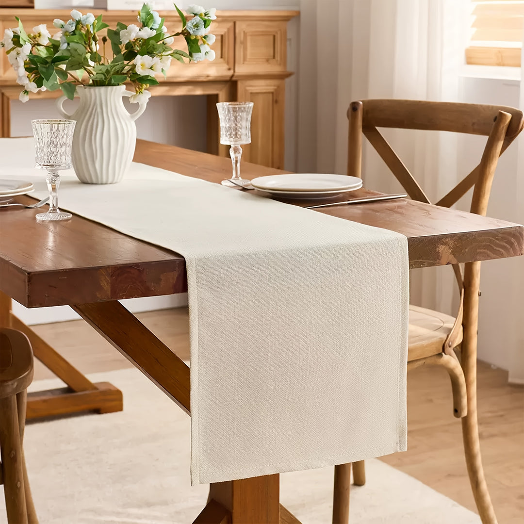 1 pièce/Nappe en lin vier de style nordique, nappe vierge en lin pour table à manger, salon, décoration souple et polyvalente, nappe, housse de coussin moderne minimaliste carrée quatre saisons, combinaison housse de coussin et nappe en lin