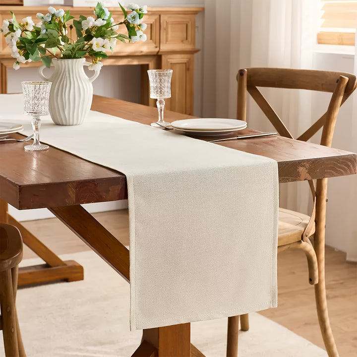 1 pièce/Nappe en lin vier de style nordique, nappe vierge en lin pour table à manger, salon, décoration souple et polyvalente, nappe, housse de coussin moderne minimaliste carrée quatre saisons, combinaison housse de coussin et nappe en lin