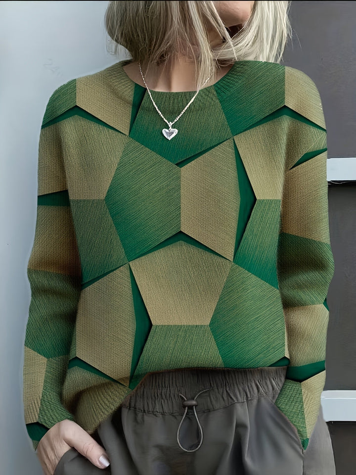 LUCIA – PULL AND MAILLE GEOMETRIQUE À BLOCS DE COULEURS