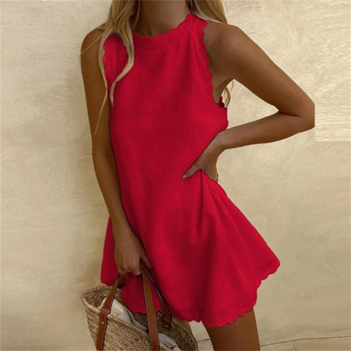Mavelle | Robe d'été en lin à bords ondulés