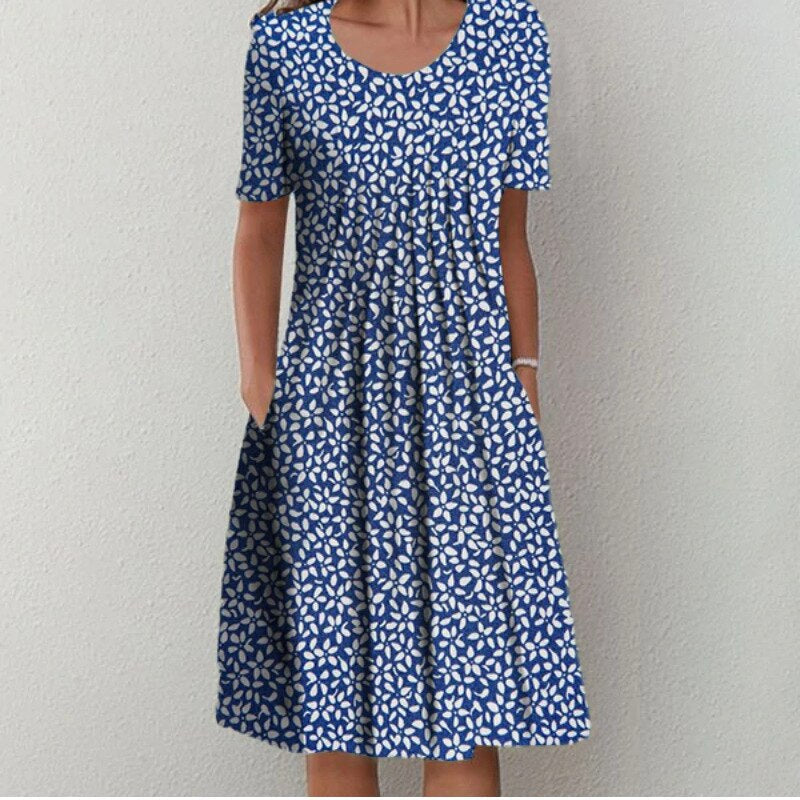 Hailey | Robe fleurie élégante et décontractée avec poches