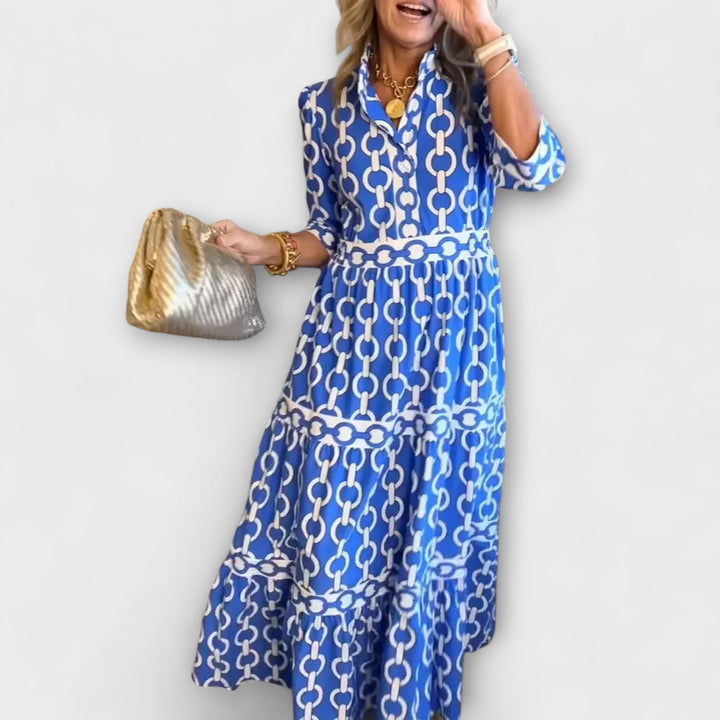 JULIANE | ROBE MIDI AVEC MOTIF CHAÎNE