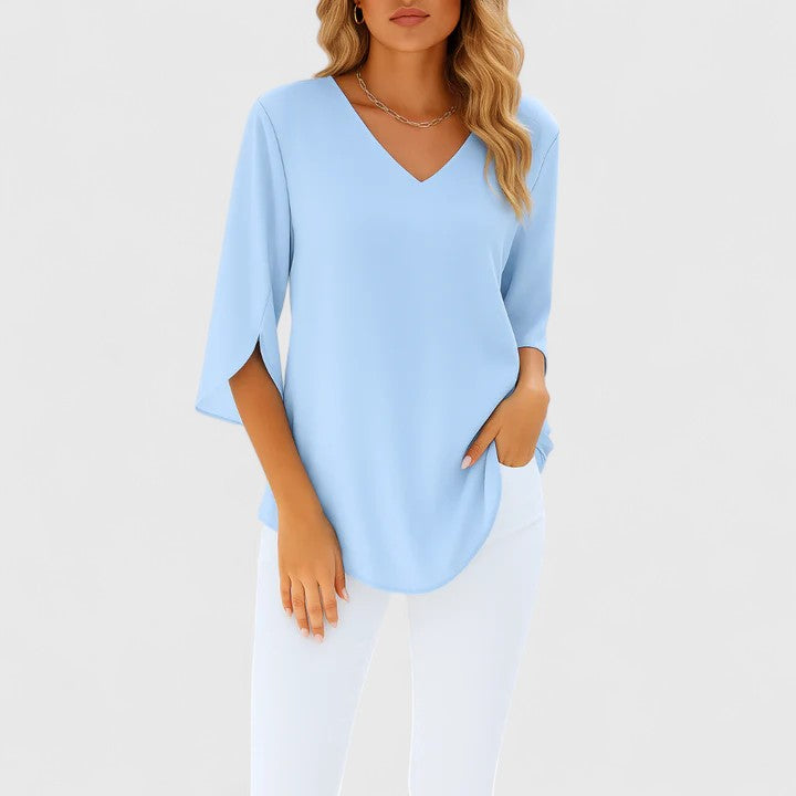 Violetta™ | Blouse V-Neck Sophistiquée