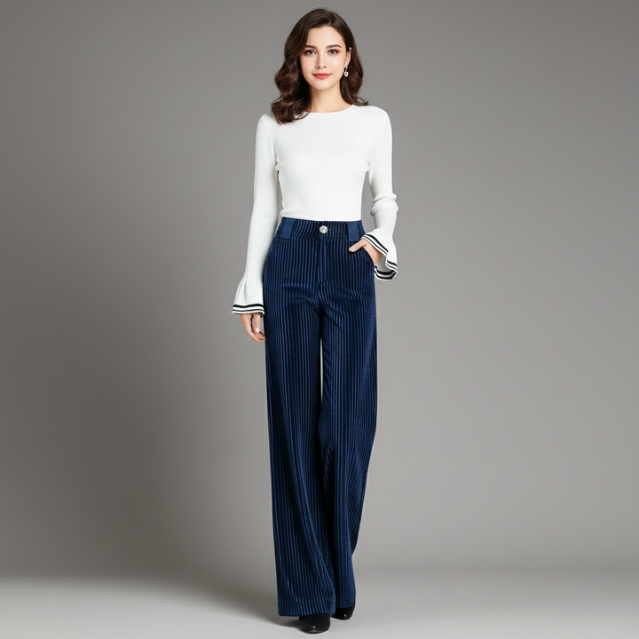 Lotus | Pantalon en velours côtelé taille haute pour femme