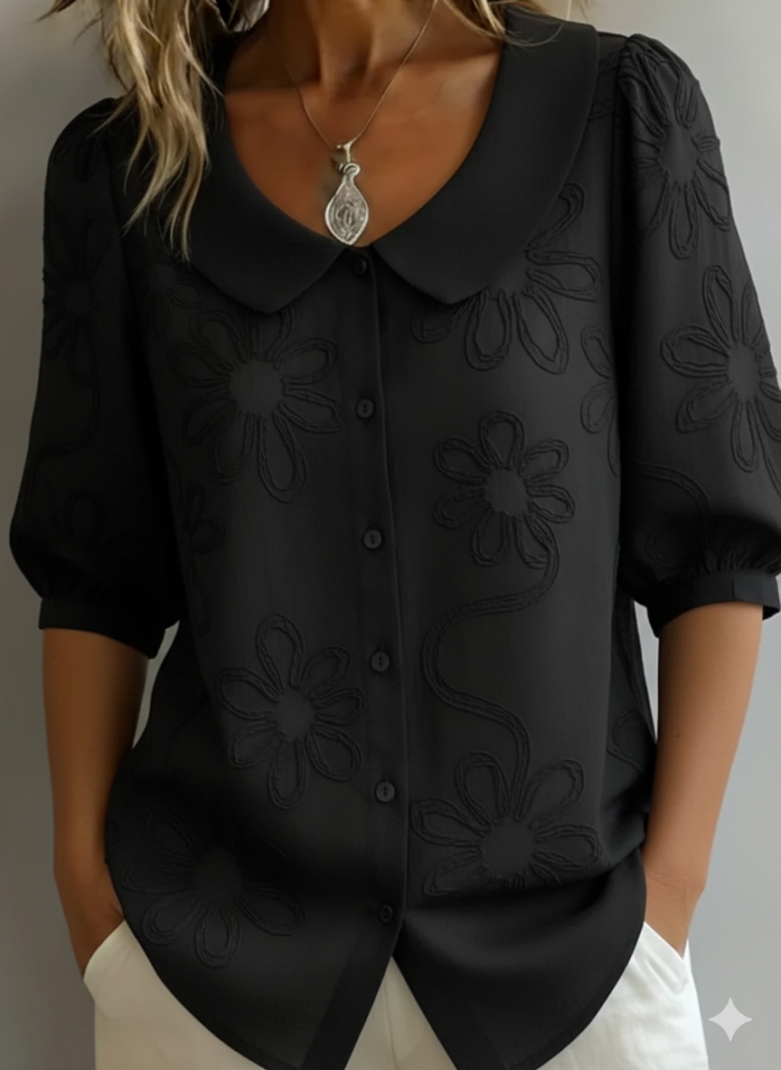 Aurélie — Lichte gebloemde blouse met natuurlijke elegantie