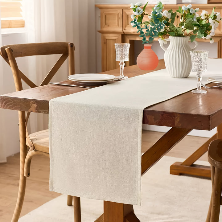 1 pièce/Nappe en lin vier de style nordique, nappe vierge en lin pour table à manger, salon, décoration souple et polyvalente, nappe, housse de coussin moderne minimaliste carrée quatre saisons, combinaison housse de coussin et nappe en lin
