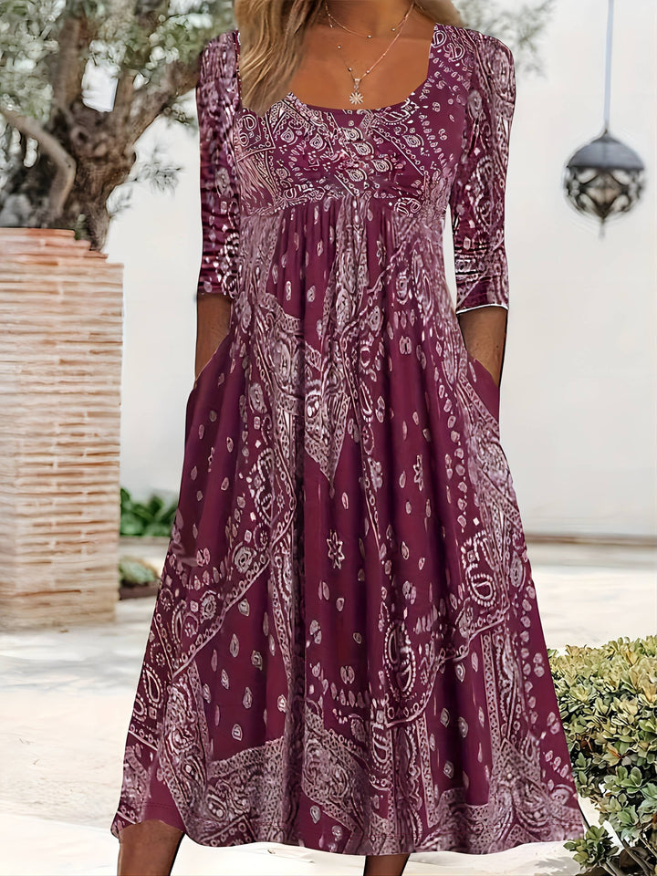 ÉLOWEN | ROBE MIDI À MANCHES LONGUES CASUAL