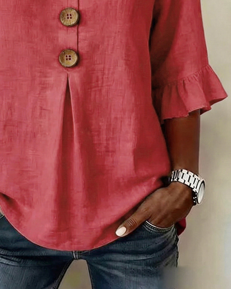 Castille | Blouse boutonnée qui camoufle le ventre