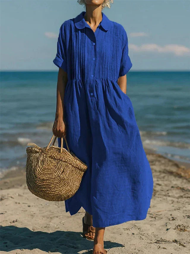 Arianne | Robe Chemise Fluide en Coton Élégant