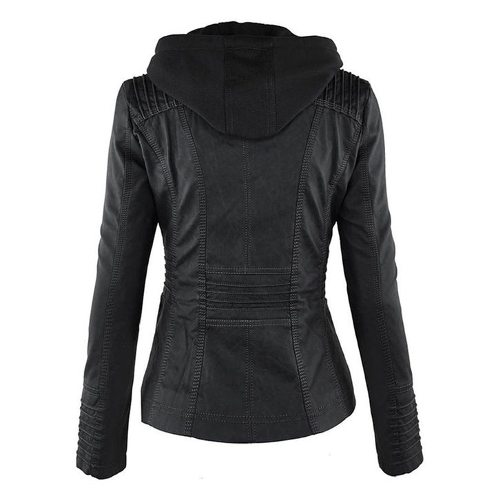 Eva™ | Elegante leren jas met capuchon