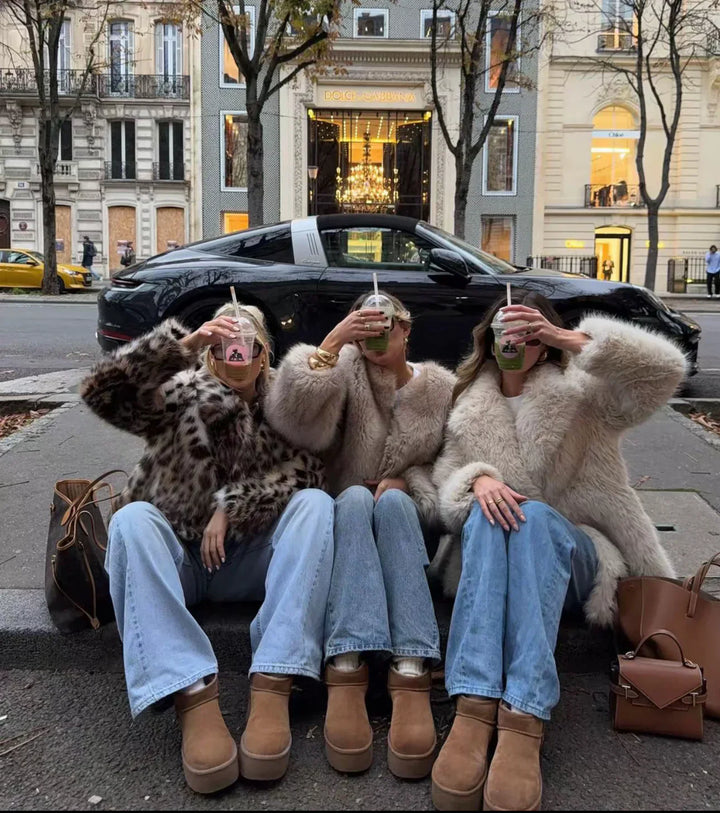Amelia | Zachte faux-fur jas met een lichte, luxe uitstraling