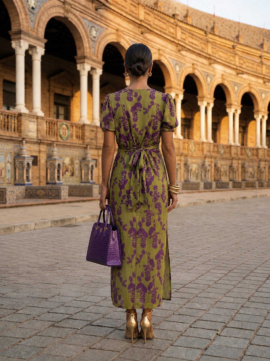 Robe maxi fleurie à chute fluide