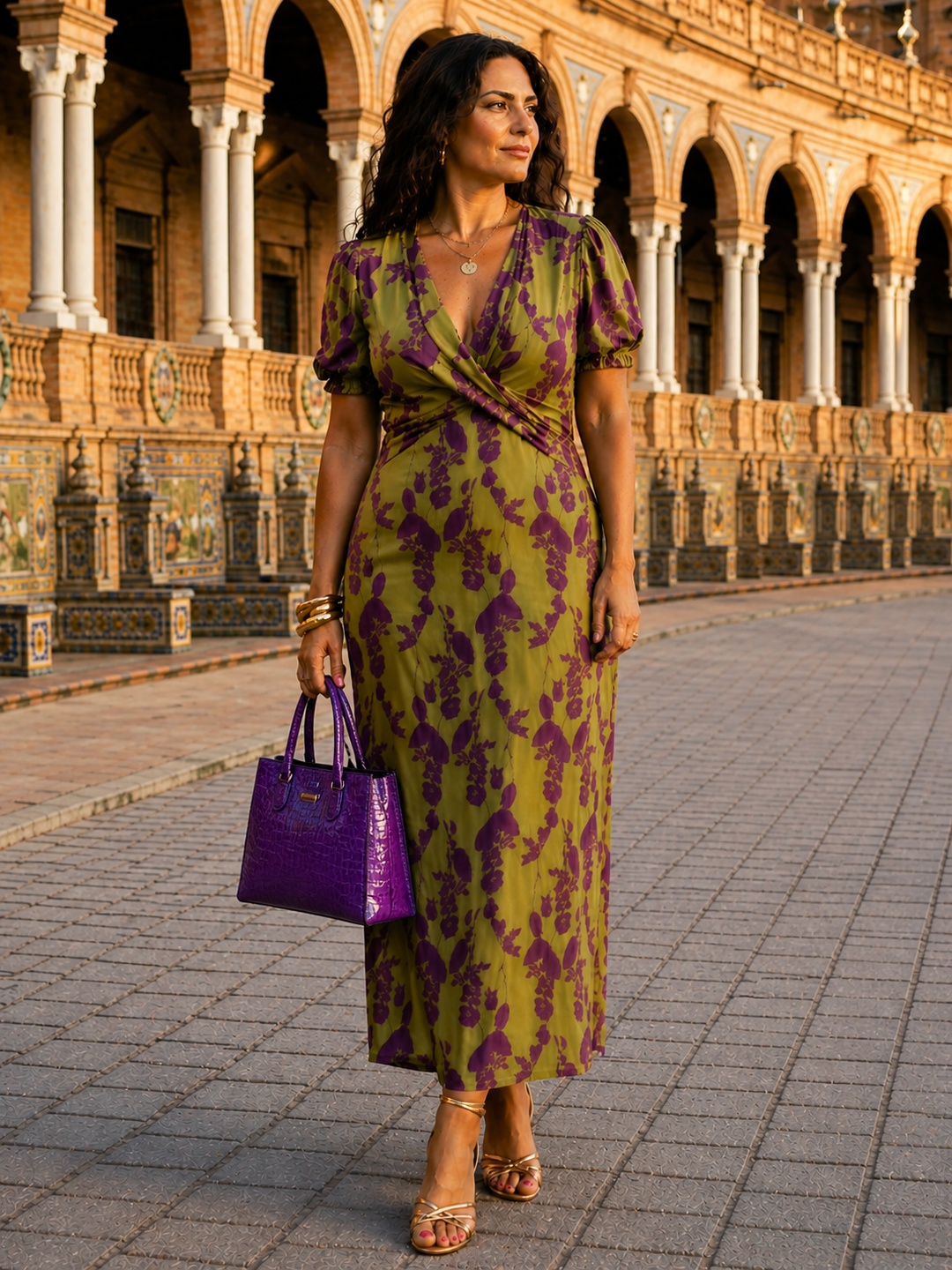 Robe maxi fleurie à chute fluide