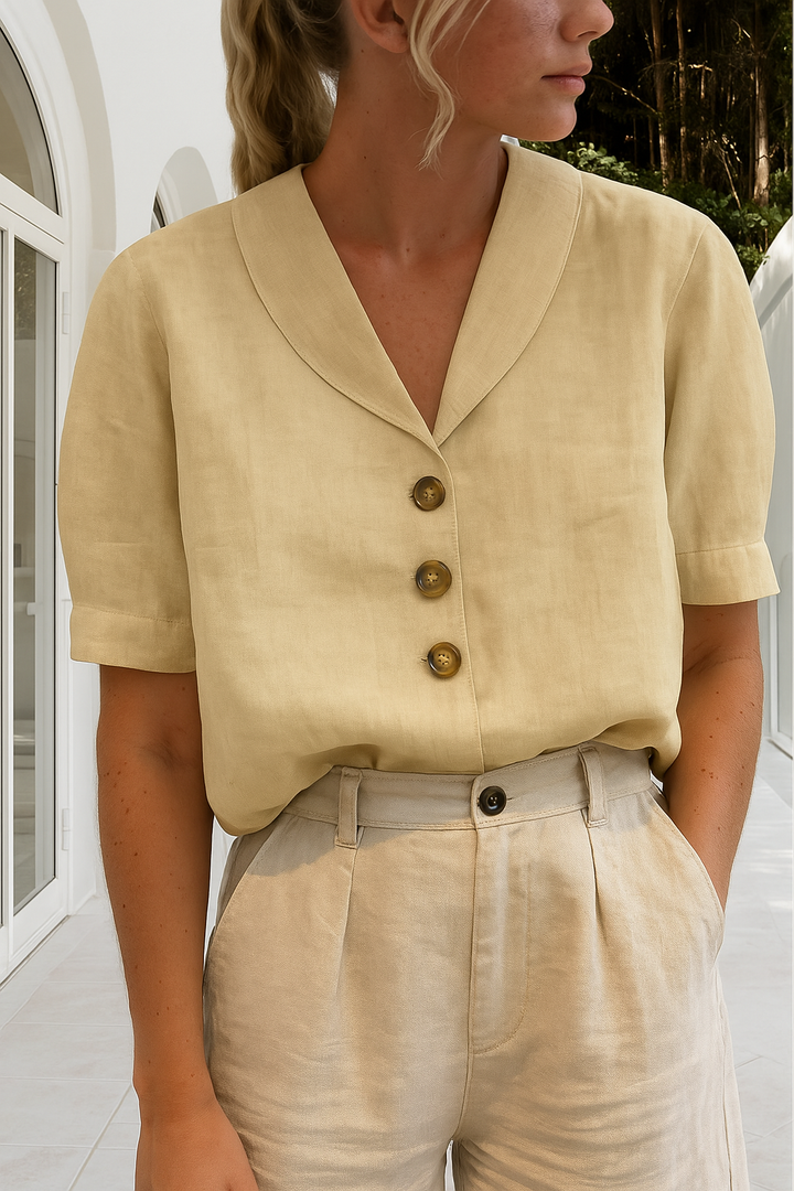 Celyra | Blouse tendance en coton et lin pour femmes