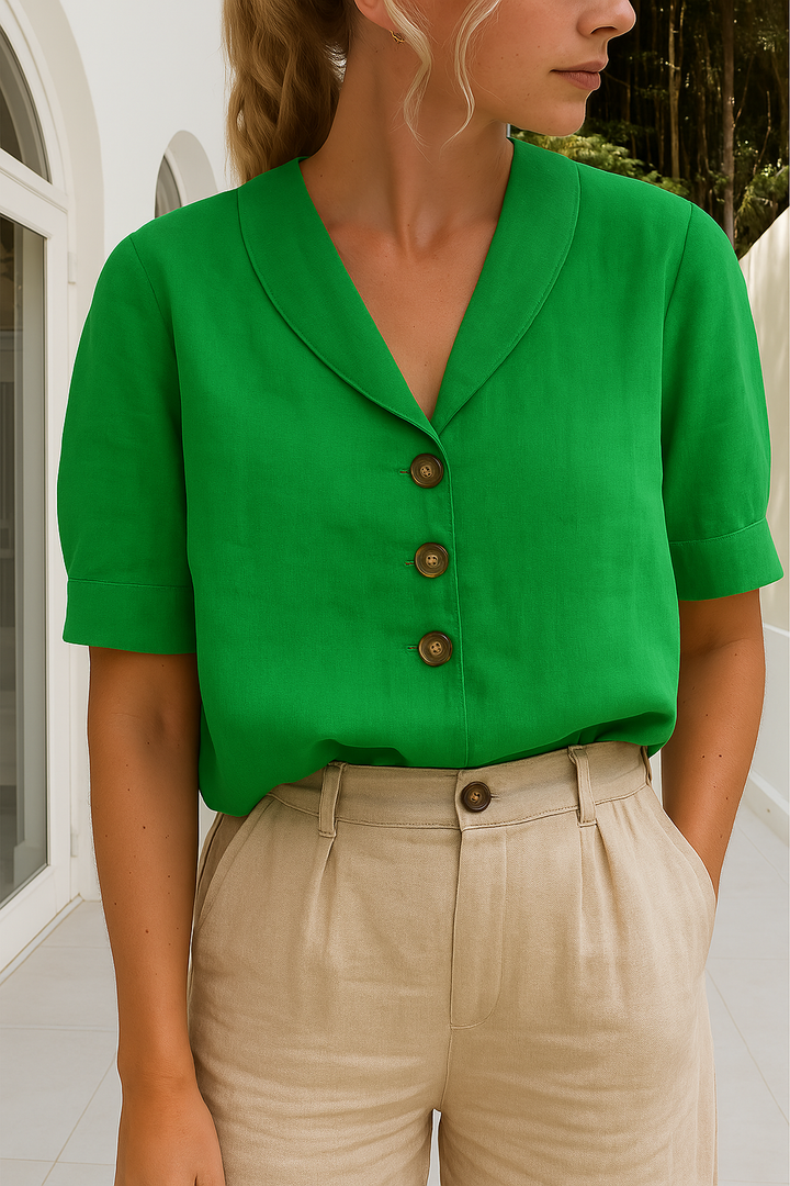 Celyra | Blouse tendance en coton et lin pour femmes