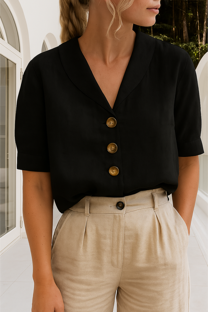 Celyra | Blouse tendance en coton et lin pour femmes