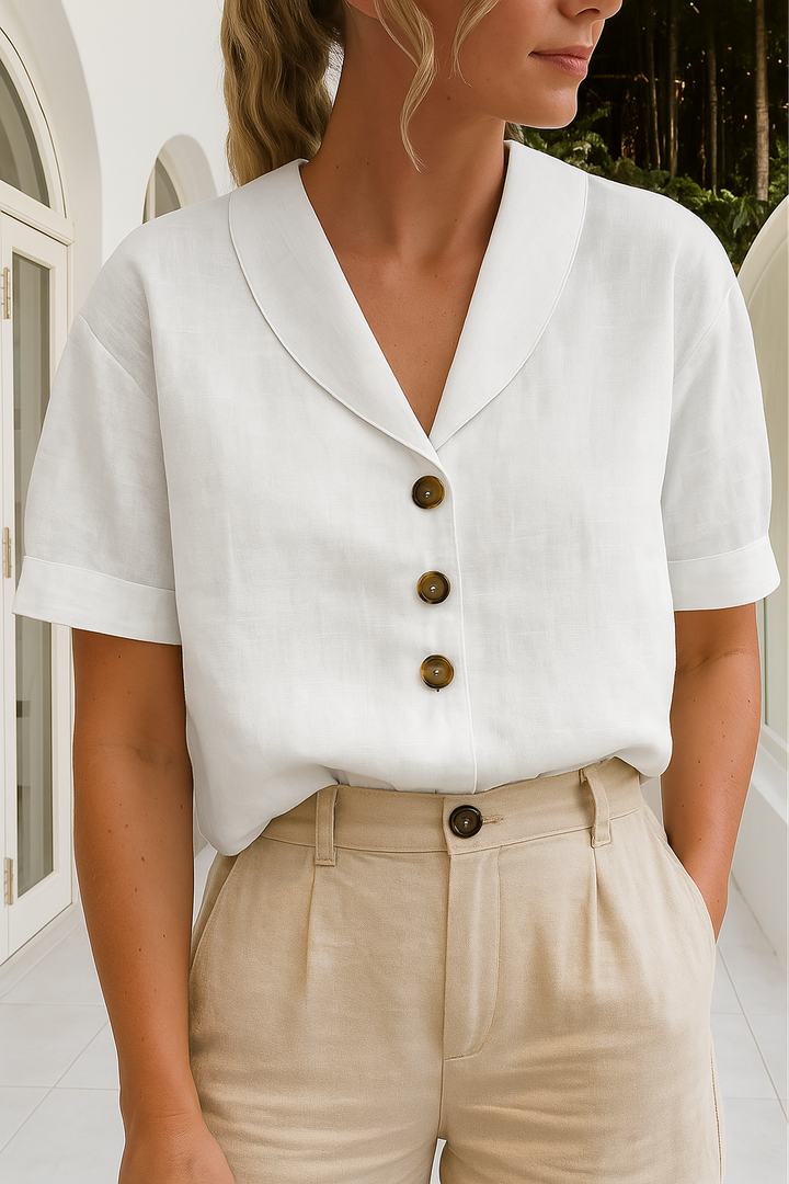 Celyra | Blouse tendance en coton et lin pour femmes