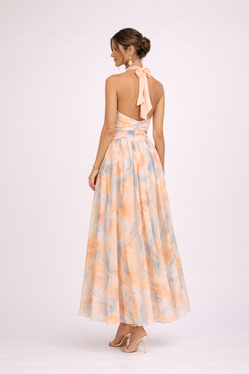 CAMILLE - Robe Col Américain Aquarelle