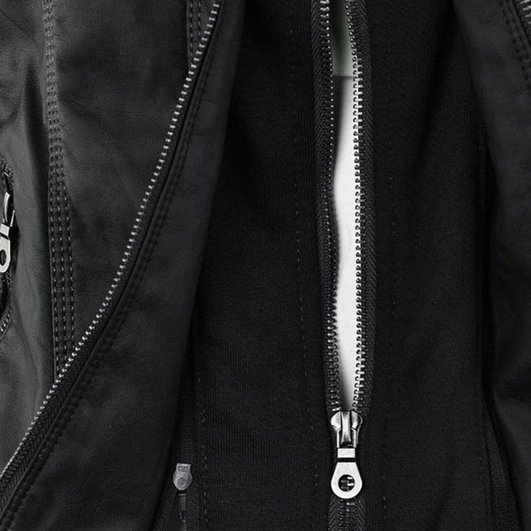 Eva™ | Elegante leren jas met capuchon