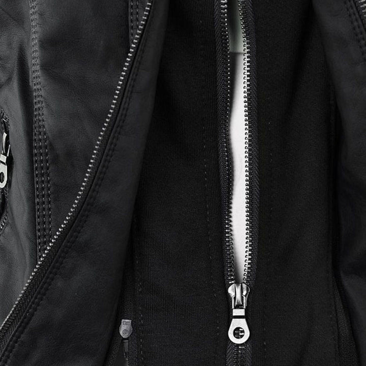Eva™ | Elegante leren jas met capuchon