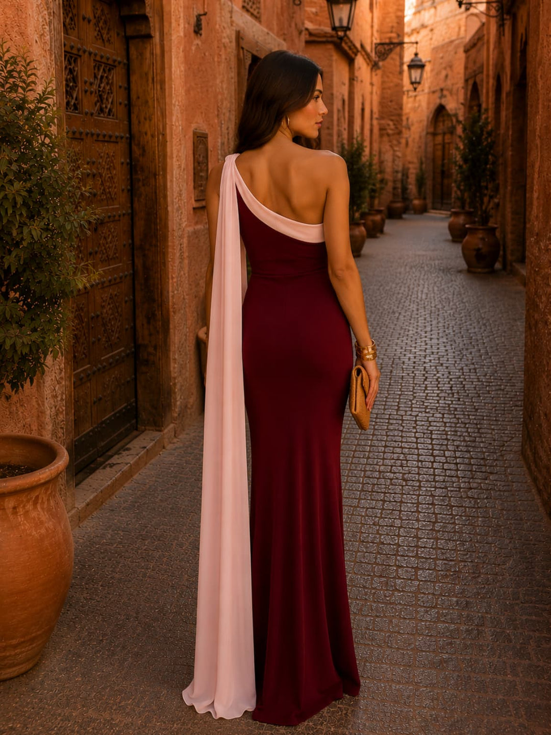Robe Vivian en bordeaux