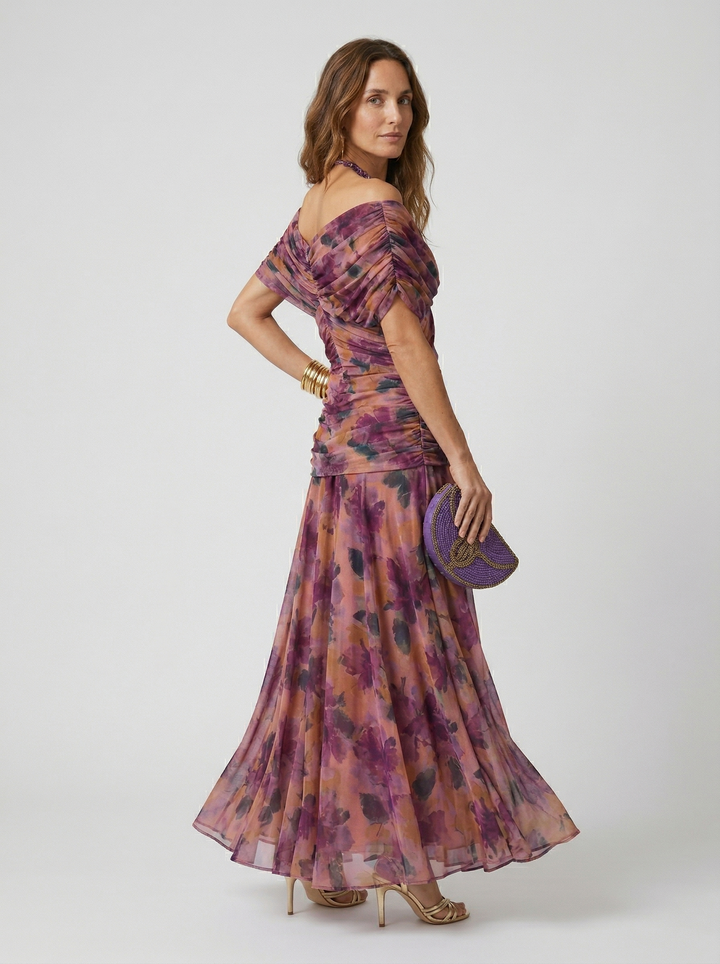 Robe longue avec décolleté en V