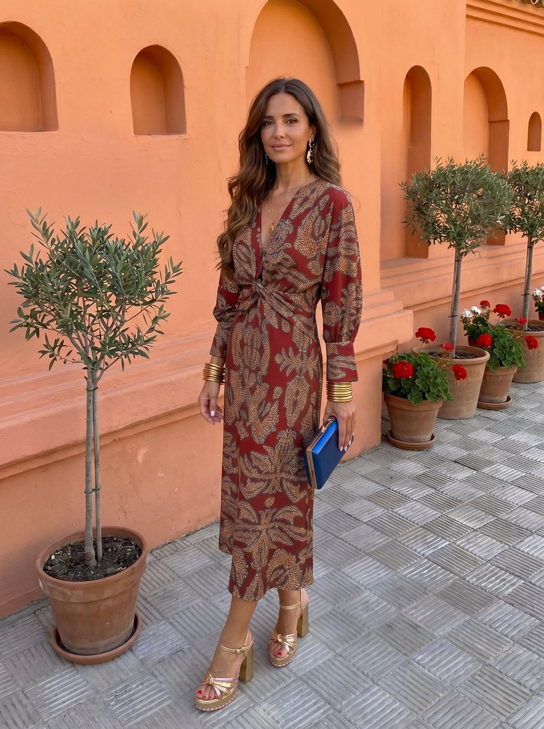Robe midi imprimée